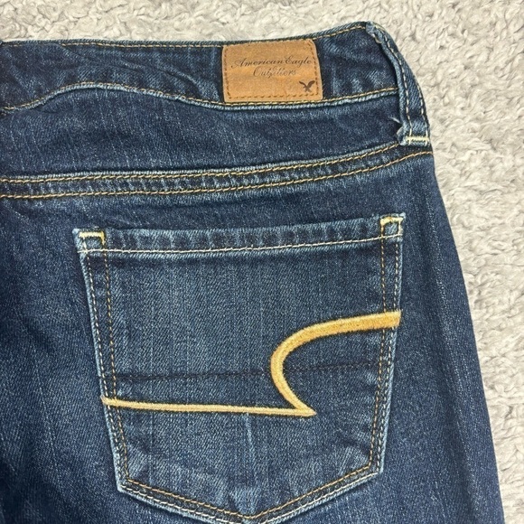 American Eagle Jeans Womens 2 Short Skinny Stretch Low Rise Dark Wash Vintage - Picture 4 of 5
